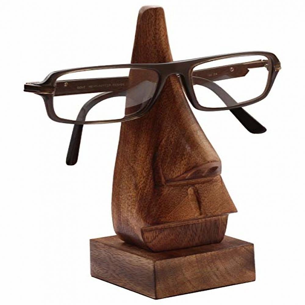 Quirky Wooden polished nose shaped eyeglass stand