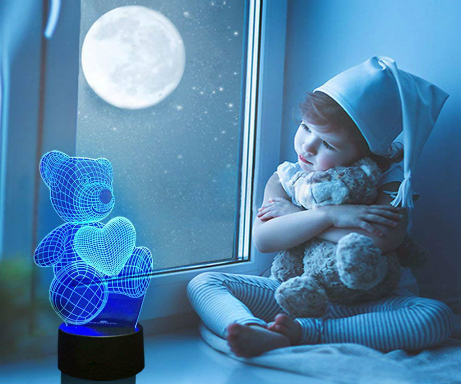 Teddy Bear Nightlight with Heart