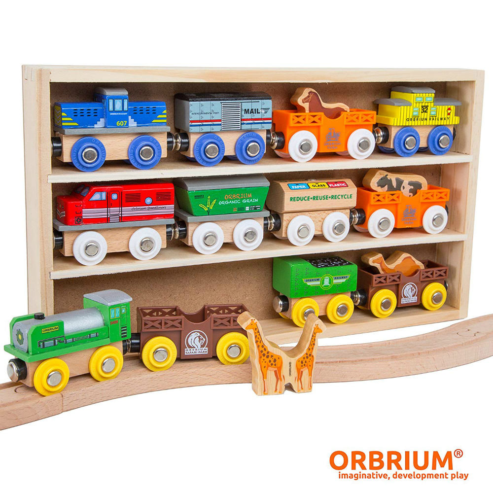 Endearing wooden toys and train car collection with animals