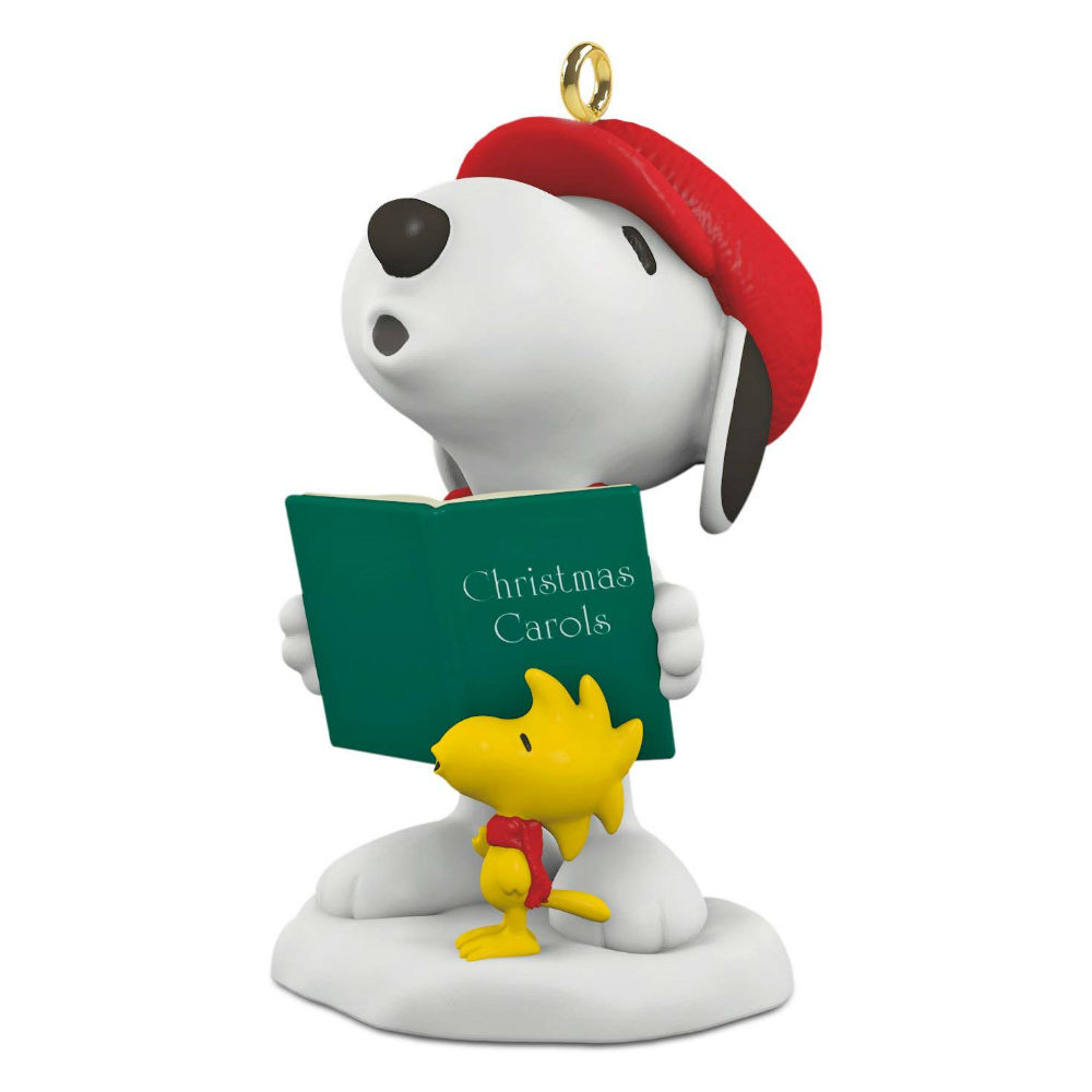 Winter Fun By Carol Singing With Snoopy And Woodstock Christmas Ornaments