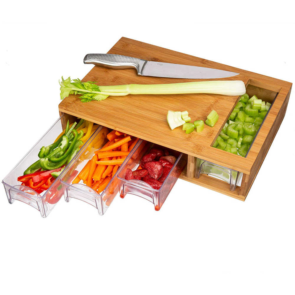 A Multifunctional Bamboo Chopping Board For Easier Meal Preparation