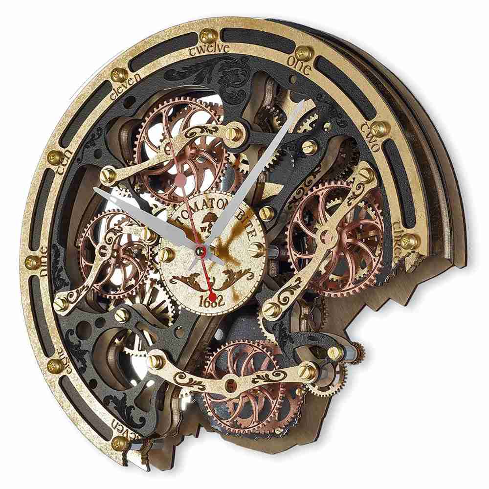 A Stunning Black Gold Personalized Wooden Handcrafted Wall Clock