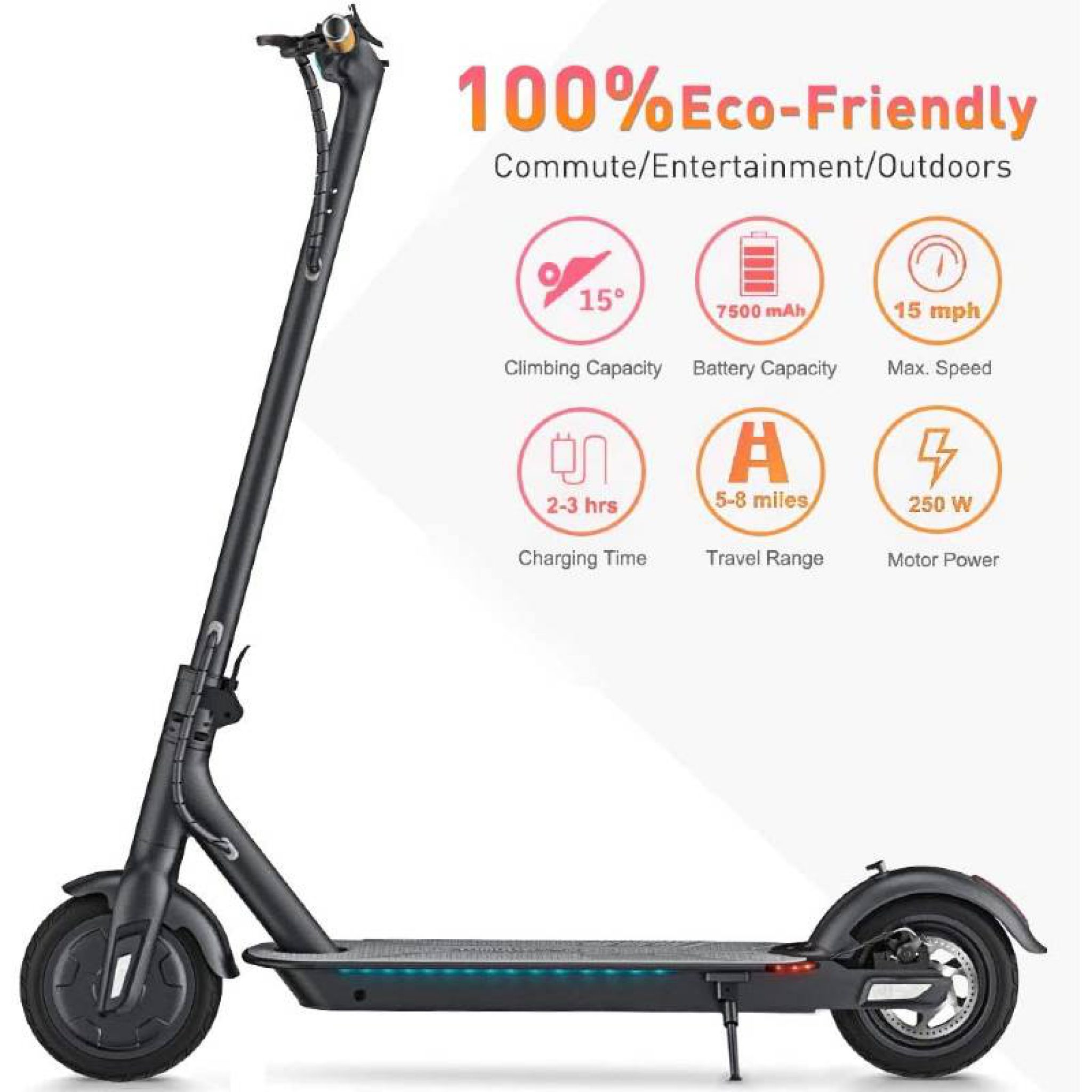 A Stunning Electric Scooter With Bluetooth Speaker and LED Lights