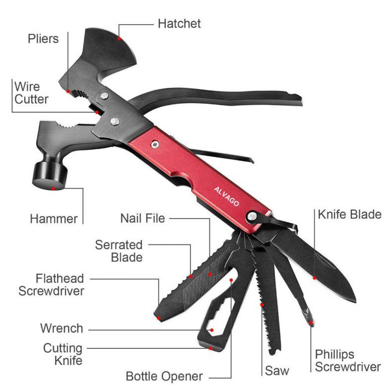 14 in 1 Stainless Steel Multitool Survival Kit for Camping Viral Gads