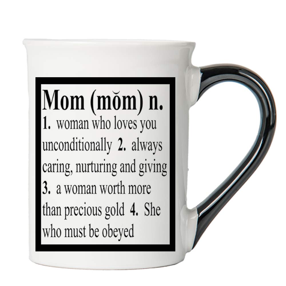 Pamper Your Mom With This White Printed Ceramic Mug With Black Handle