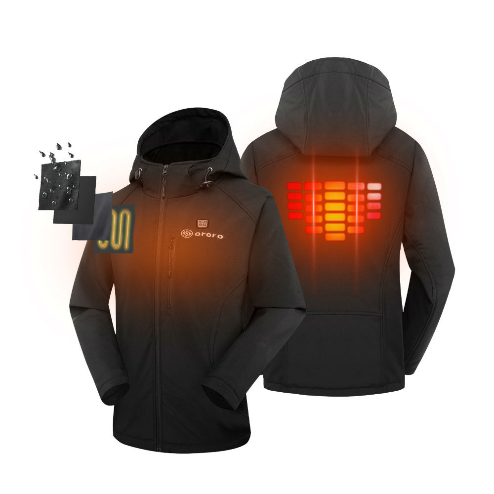 Slim Fit Heated Jacket with Detachable Hood