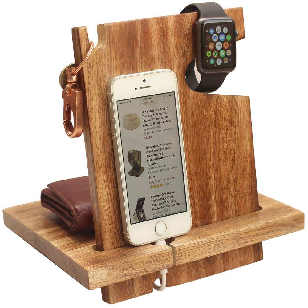 Wooden Android Docking Station that Tidies Up Your Accessories
