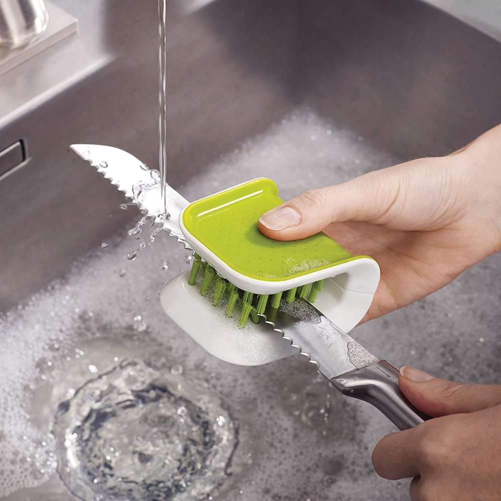 Knife And Cutlery Cleaner with Brush Bristle Scrub