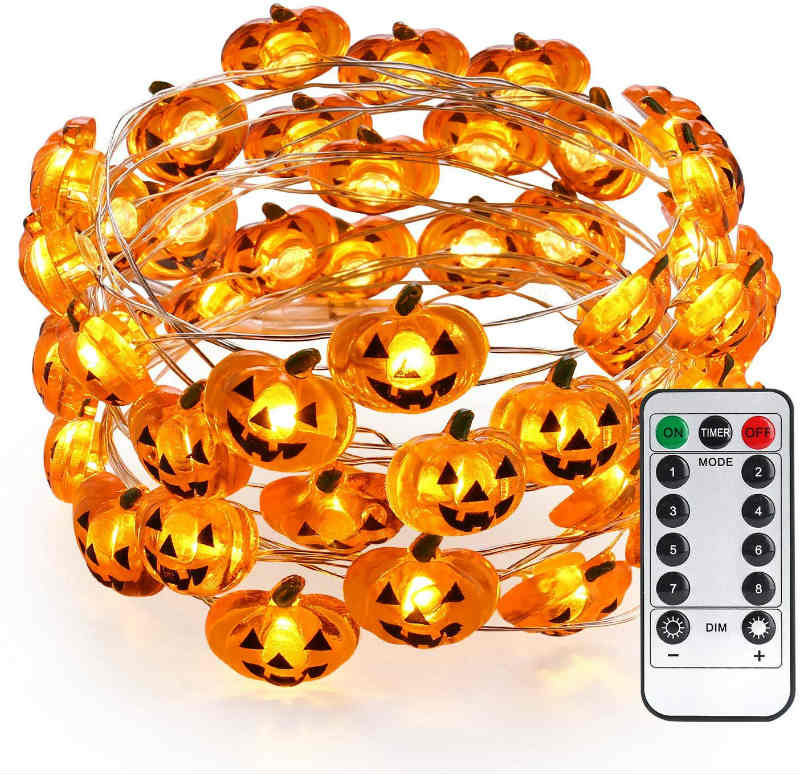 Brizled halloween pumpkin string lights