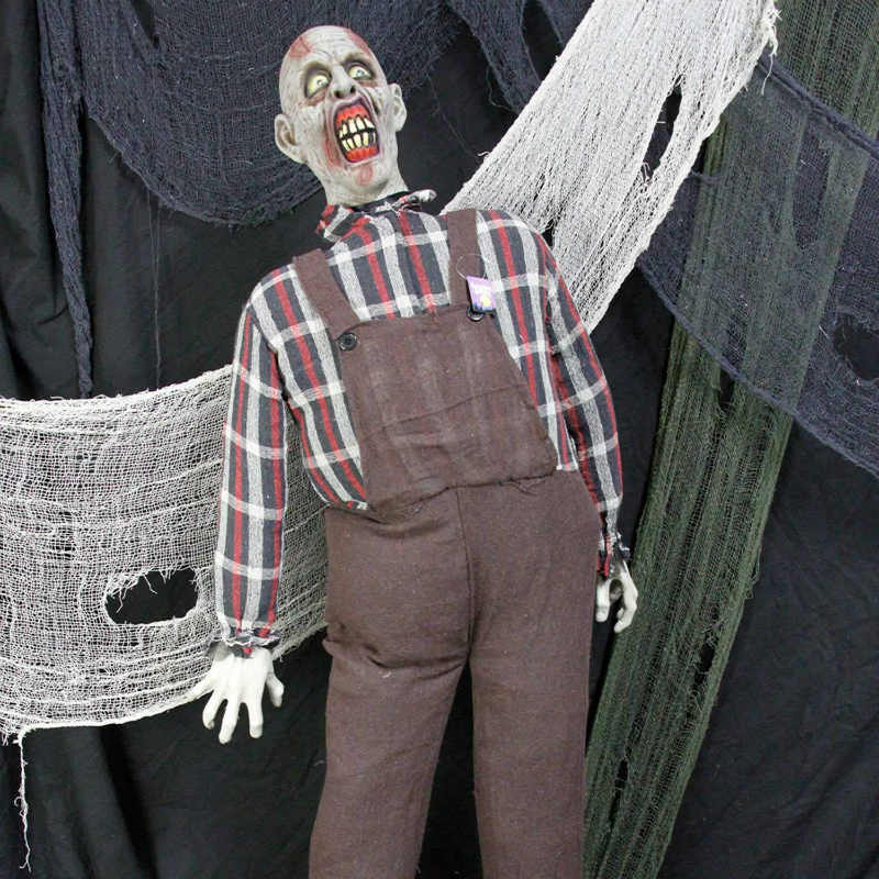 Halloween haunters speaking farmer zombie prop