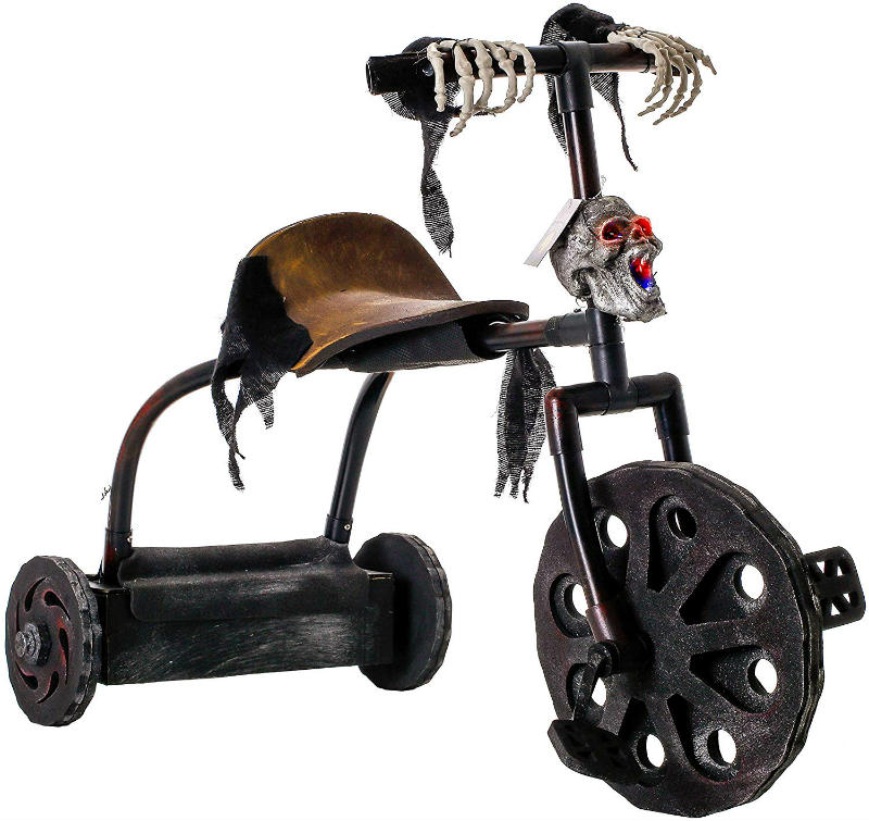 Halloween haunters speaking skeleton tricycle prop