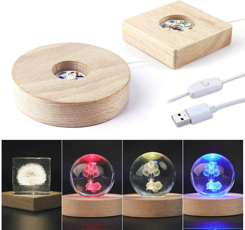 wooden lighted base stand