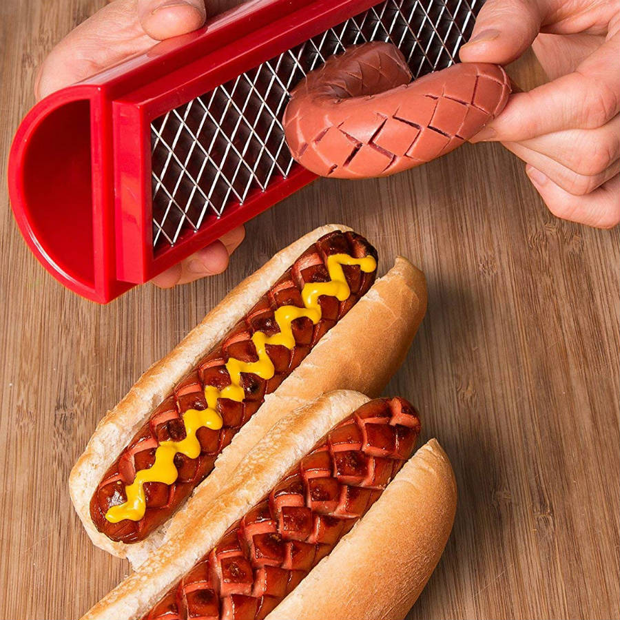 Hot Dog Slicing Tool for Crispy Seasoned Hot Dogs