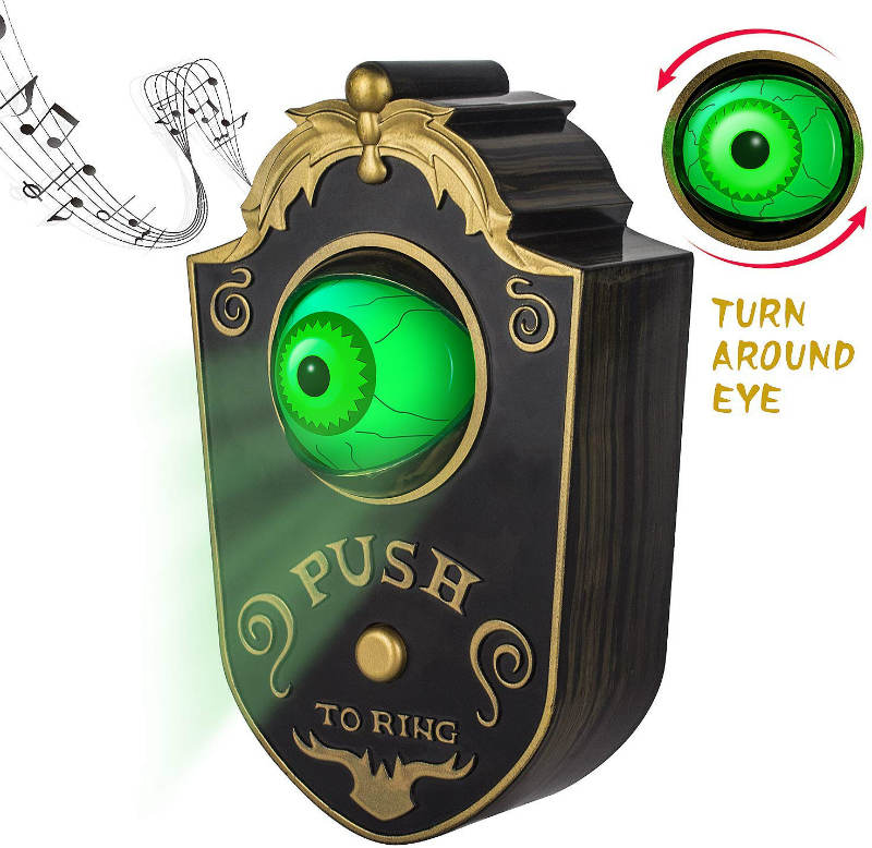 sler scary talking eyeball doorbell