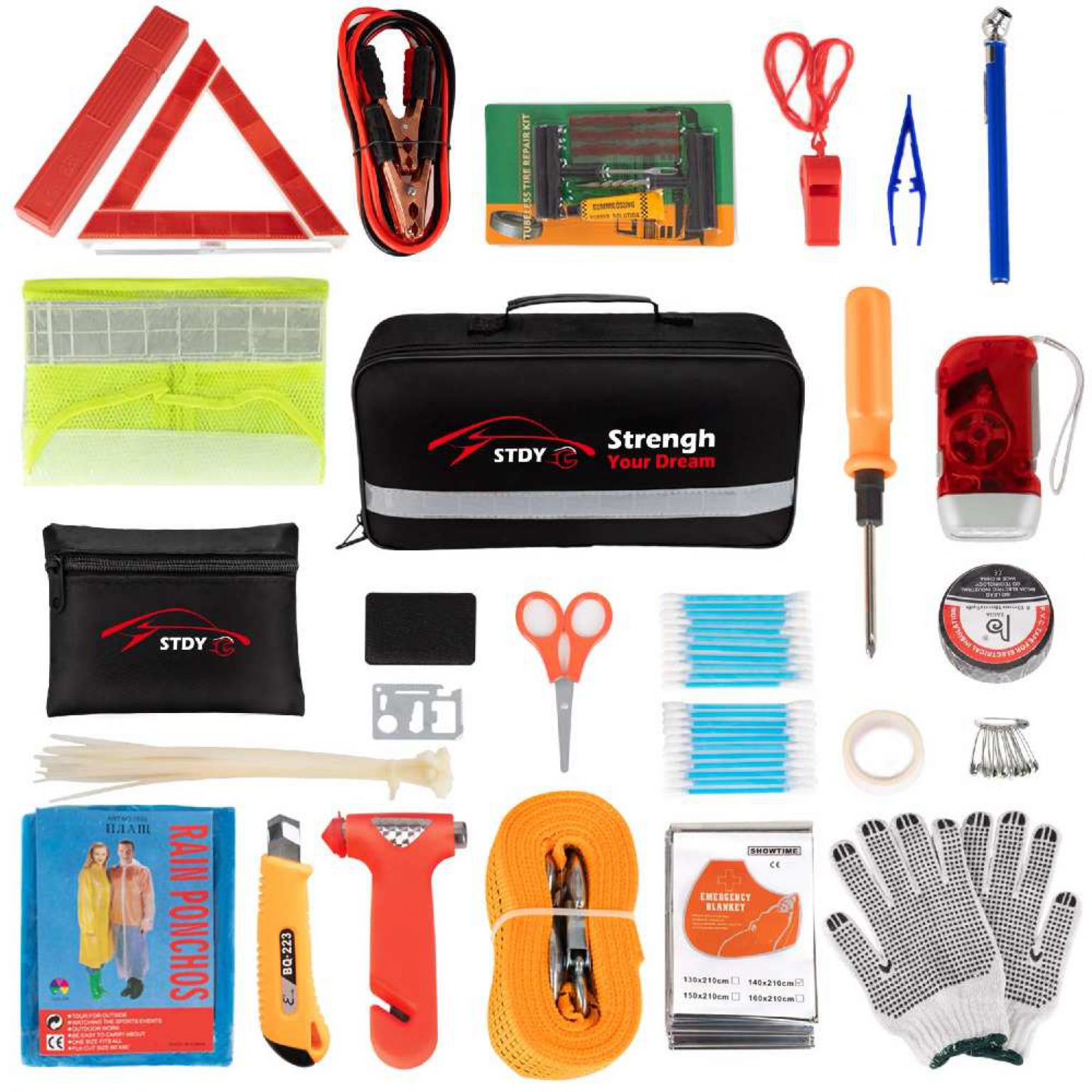 Car Emergency Roadside Kit with Safety Equipment Viral Gads