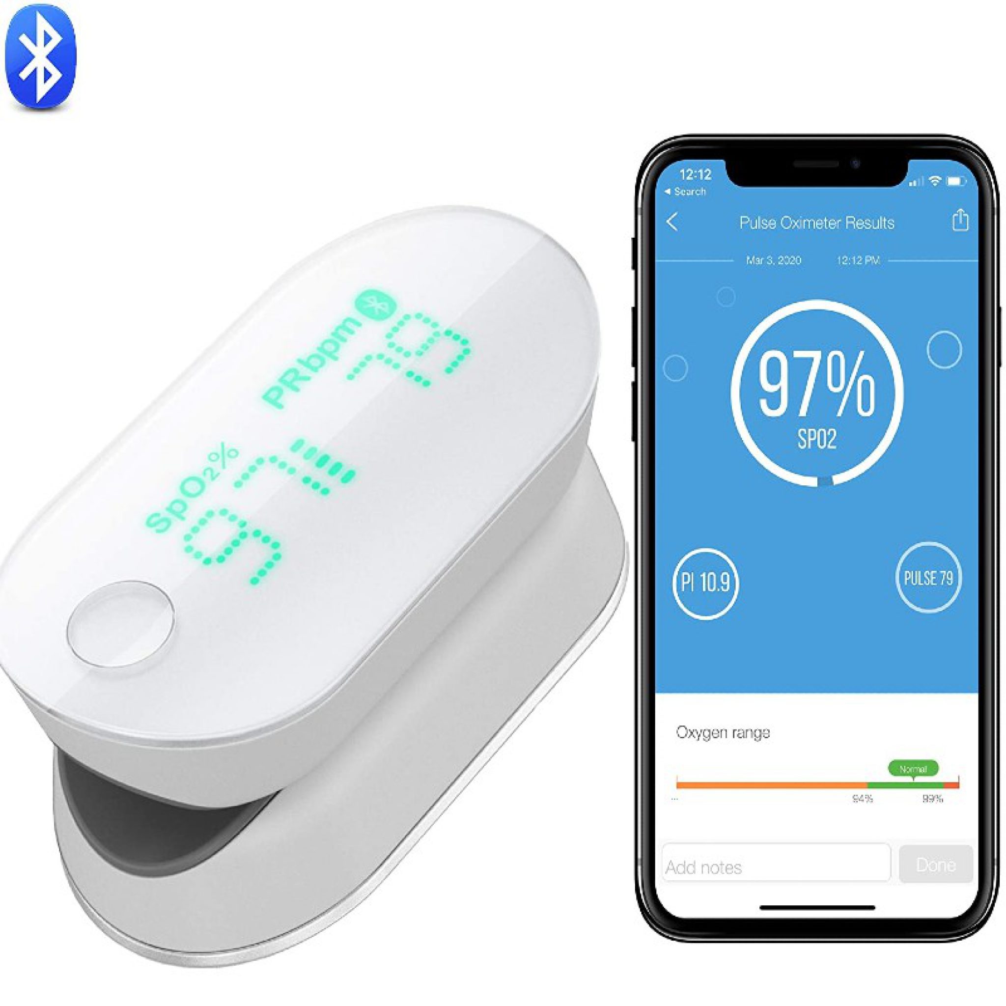 Wireless Oximeter with Fingertip Pulse for iPhone & Android Viral Gads