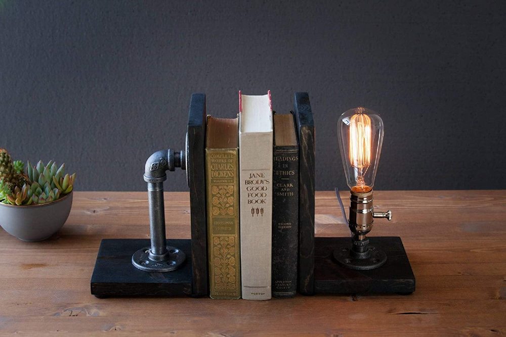 Urban Industrial Craft Table Pipe Lamp with Bulb