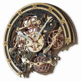 A Stunning Black Gold Moving Gear Wooden Handcrafted Wall Clock