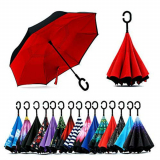 Inverted Double Layer Umbrella with C-Shaped Handle for Car