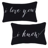 I Love-I Know Embroidered Decorative Pillow Case