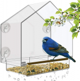 Window Bird Feeder with Removable Sliding Tray