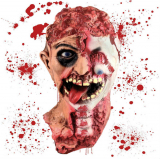 Halloween Human Bloody Head with Eyeball Hanging