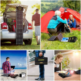 60W Portable Solar Panel Charger for Laptop, iPad & Camera