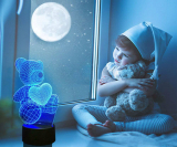 Teddy Bear Nightlight with Heart for Kids