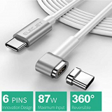 White MagJet 6 Pin Magnetic USB Type C Cable MBP