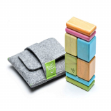 A Magnetic Wooden Block Set With Pouch For Kids