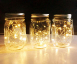 Solar Mason Light Jars with Firefly LEDs