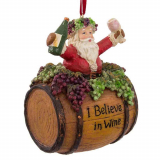 Adorable Kurt Adler wine barrel ornament that decorates your home this Christmas!